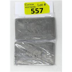 Two .999 Fine Titanium 1 Oz. Buffalo Bars