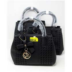 3 New Black Handbags - 5  x 12  x 8 