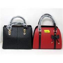 1 New Black & 1 New Red and Black Handbag