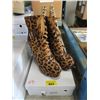 Image 1 : New Pair of Size 43 Lace Up Boots - Leopard Print
