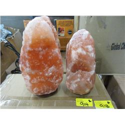 2 New Himalayan Salt Lamps  - With Bulbs & Cords