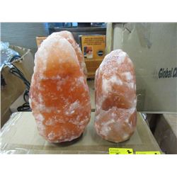 2 New Himalayan Salt Lamps  - With Bulbs & Cords