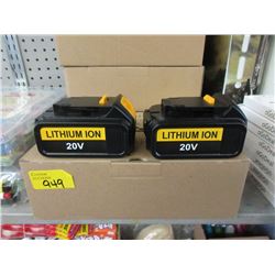 2 Pack of 20 Volt Lithium Ion Batteries 5.0 AH