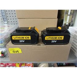 2 Pack of 20 Volt Lithium Ion Batteries 5.0 AH