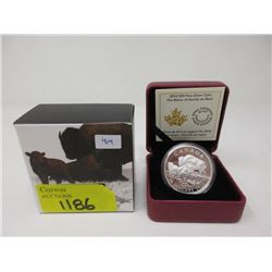 2014 .9999 Fine Silver Canadian $20 Bison Coin