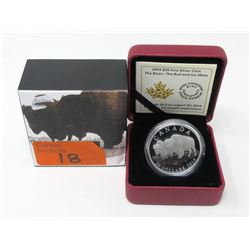 2014 .9999 Fine Silver Canadian $20 Bison Coin