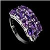 Image 2 : Natural Unheated Oval Amethyst Ring