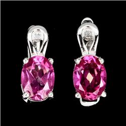 Natural  Brazil Pink Topaz  Earrings