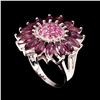 Image 2 : Natural  Pink Ruby Rhodolite Garnet Ring