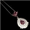 Image 1 : Pear Red Ruby 9x7 MM Necklace