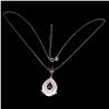 Image 2 : Pear Red Ruby 9x7 MM Necklace