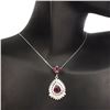 Image 3 : Pear Red Ruby 9x7 MM Necklace