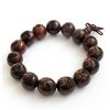 Image 1 : Natural Wood Buddhist Mantra Engraved Prayer Beads