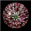 Image 2 : Natural Pink Tourmaline, Chrome Diopside Ring