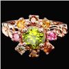 Image 1 : NATURAL PERIDOT & MULTI COLOR TOURMALINE Ring