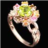 Image 2 : NATURAL PERIDOT & MULTI COLOR TOURMALINE Ring