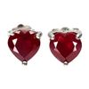 Image 1 : Genuine Red Ruby Hearts Earrings