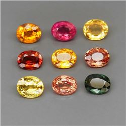 Natural  Fancy Color Sapphire  9Pcs/3.93Ct.