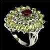 Image 2 : Natural Red Ruby Chrome Diopside Peridot Ring