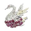 Image 1 : Natural  Sapphire & Rhodolite Garnet Brooch