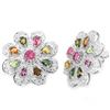 Image 1 : NATURAL MULTI COLOR TOURMALINE EARRING