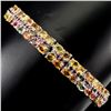 Image 2 : Natural Multi Color Sapphire, Rhodolite Garnet Bracelet
