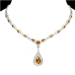 Natural Unheated  Pear Citrine Necklace