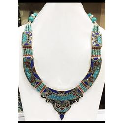 Tibet Hand Made Turquoise & Lapis Lazuli Necklace