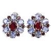 Image 1 : Natural RUBY RHODOLITE GARNET TANZANITE Earrings