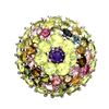 Image 1 : Natural Purple Amethyst Peridot Fancy Tourmaline Ring