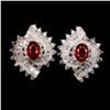 Image 1 : Genuine  Oval Cut 7x5 mm Top Blood Red Ruby Earrings