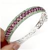 Image 3 : Natural Rhodolite Garnet & Columbian Emerald Bangle