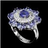 Image 1 : Natural Top Rich Blue Violet Tanzanite Ring