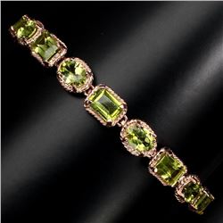 Natural 7x5 mm Top Rich Green Peridot Bracelet