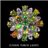 Image 1 : Unheated White Opal, Amethyst & Emerald Ring