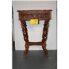 Image 1 : CARVED WOOD SIDE TABLE/SEWING BOX W/REMOVABLE TRAY