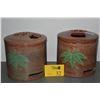Image 1 : ANTIQUE JAPANESE POTTERY  HIBACHI, CA. 1875 (PAIR) (9" D X 9.75" H)