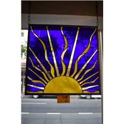 STAINED GLASS PANEL,  SUN  (2' X 2')