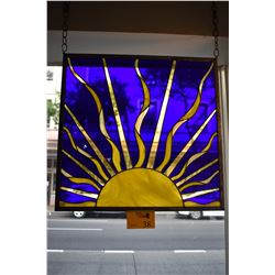 STAINED GLASS PANEL, "SUN" (2' X 2')