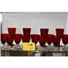 Image 1 : RED GLASS STEMWARE (14 PCS)