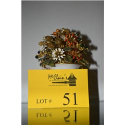 HANDPAINTED HEREND PORCELAIN VASE/ENAMELED FLOWERS