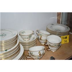 CASTLETON STUDIO'S HANDPAINTED CHINA PLATES, BOWLS, CUPS & SAUCERS (53 PCS)