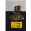 Image 2 : EUROPEAN BRONZE STATUE, FEMALE W/PHALLIC SYMBOL ON MARBLE BASE; SIGNED
