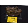 Image 2 : EUROPEAN BRONZE NUDE FEMALE W/PHALLIC SYMBOL ON MARBLE BASE; SIGNED