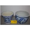 Image 1 : BLUE & WHITE PLANTER POTS (2 PCS)