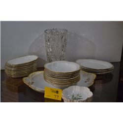 ROSENTHAL SERVING PLATTER, LIMOGES PLATES & BOWLS & MINTON DISHES (22 PCS)