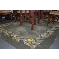 INDICH COLLECTION WOOL RUG, MAILE PIKAKE (GREEN) (APPROX 6' X 9')