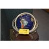 Image 1 : SEMI-PRECIOUS INLAID WORLD GLOBE ON STAND
