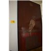 Image 1 : CHINESE LACQUER WALL PANEL W/ETCHED & EMBOSSED FALCON MOTIF