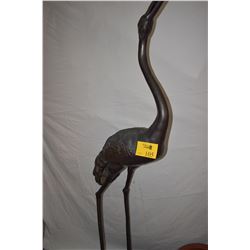 LARGE BRONZE GARDEN CRANE (APPROX 5' 10  H)